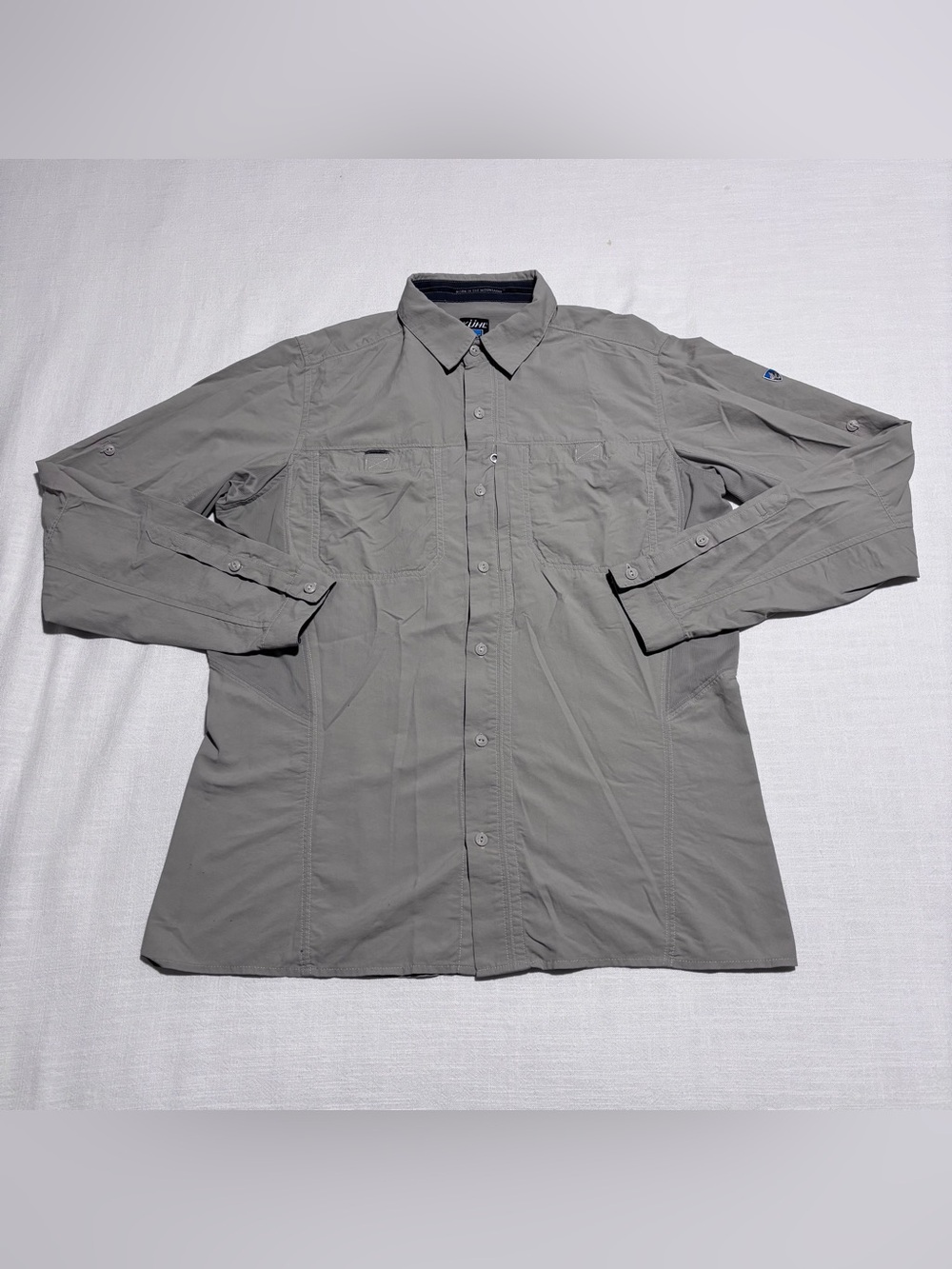 Men’s KÜHL Hiking Long Sleeve Button Down Shirt | Beige | Size Medium